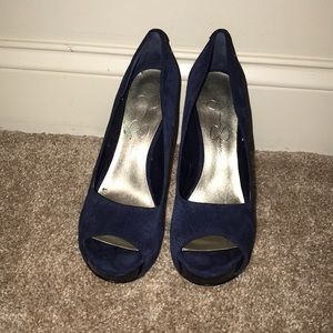 Jessica Simpson Navy Blue Suede Heels